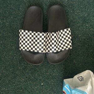 Black and White Checkered Slides